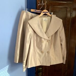 Isabella Women’s Suits Iridescent Beige Skirt Suit Set